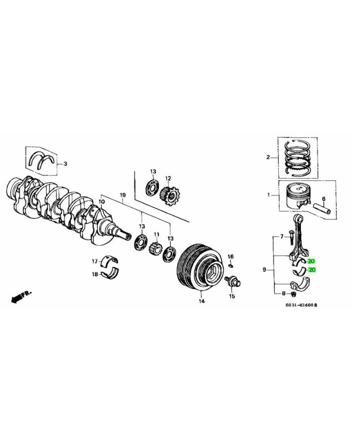 HONDA OEM CONNECTING ROD BEARING E YELLOW - DC2 DB8 EK9