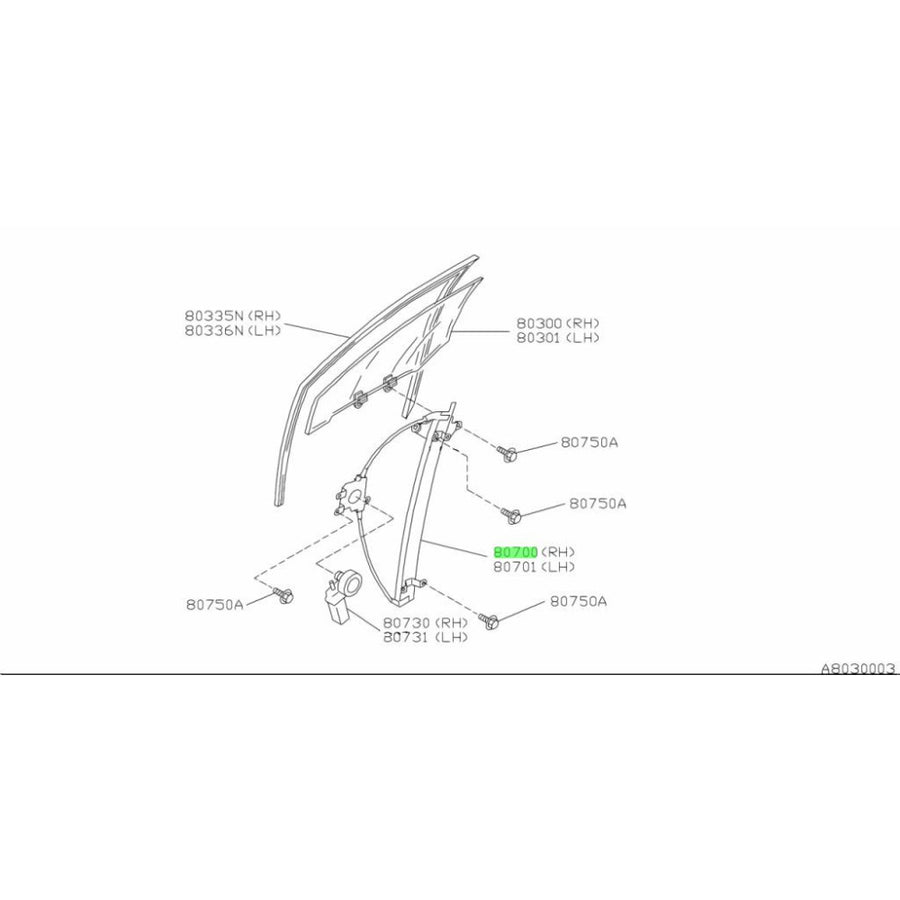 TOYOTA OEM DOOR WINDOW RH REGULATOR ASSEMBLY 80720-85E05