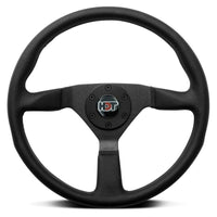 MOMO Montecarlo Black Leather 380mm Steering Wheel HDT 4805 Hub - VMONTECBLK38R-HDT4805