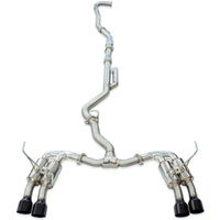 Invidia R400 Turbo Back Exhaust - Straight Cut Black Stainless Tips Subaru WRX VB 22+ (Sedan CVT Auto)