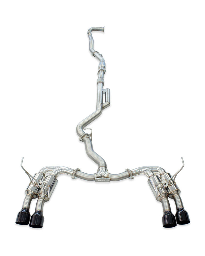 Invidia R400 Turbo Back Exhaust - Straight Cut Black Stainless Tips Subaru WRX VB 22+ (Sedan CVT Auto)