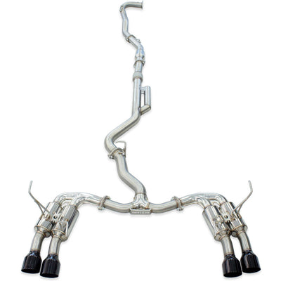 Invidia R400 Turbo Back Exhaust - Straight Cut Black Stainless Tips Subaru WRX VB 22+ (Sedan CVT Auto)