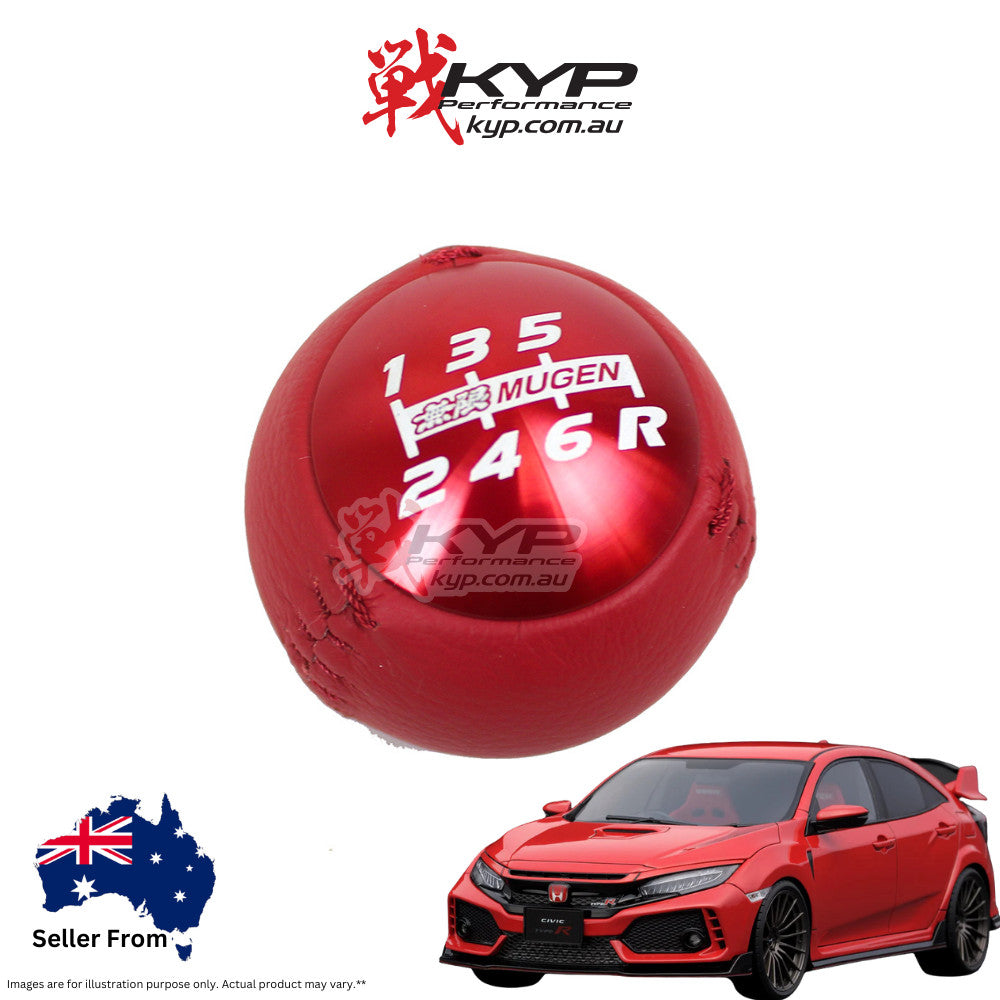 MUGEN LEATHER SHIFT KNOB (RED) - 54102-XMEB-K0S0-RD