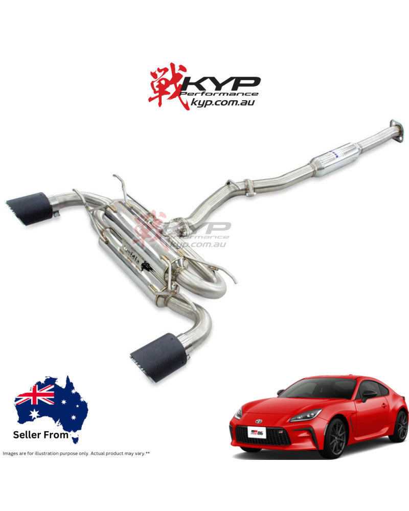 Invidia R400 70mm Cat Back Exhaust - Rolled Titanium Blue Tips Subaru BRZ ZC6 ZD8 & Toyota 86 GR86 ZN6 ZN8 12-21, 22+