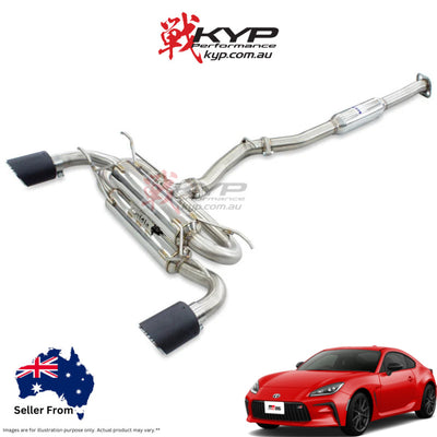 Invidia R400 70mm Cat Back Exhaust - Rolled Titanium Blue Tips Subaru BRZ ZC6 ZD8 & Toyota 86 GR86 ZN6 ZN8 12-21, 22+