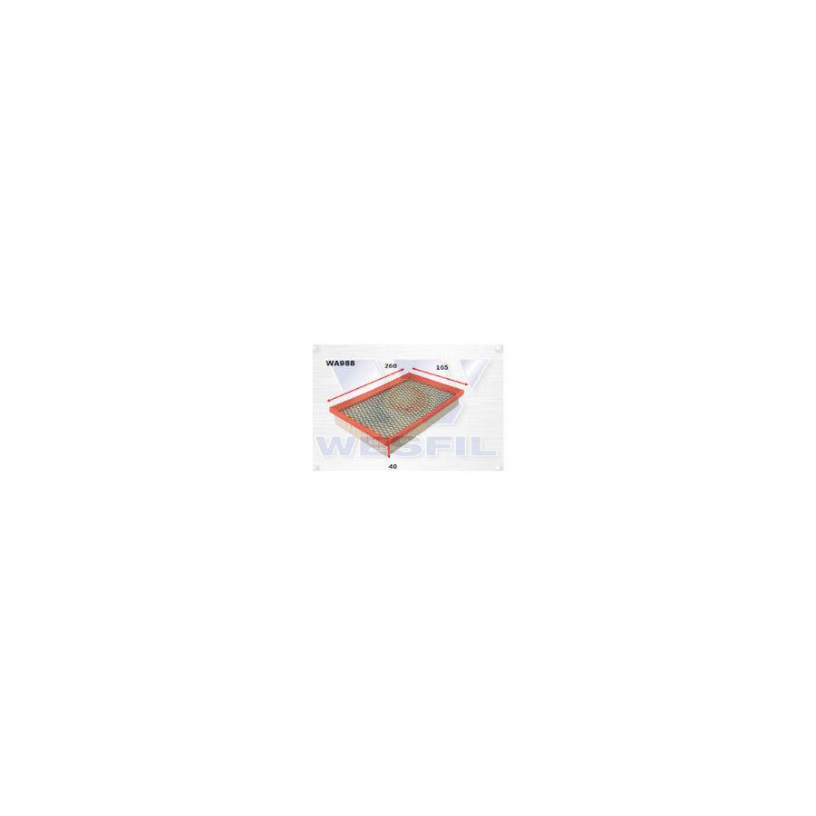 Wesfil AIR FILTER A1384 FORD/CHRYSLER - WA988