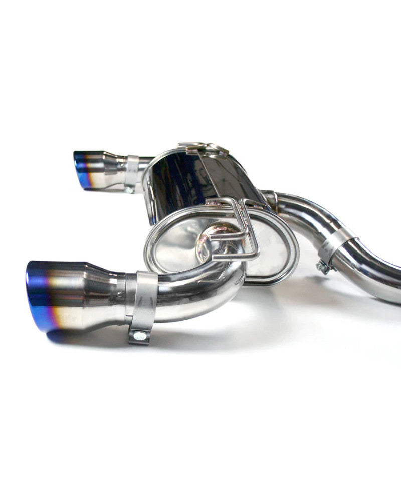 Invidia Q300 Cat Back Exhaust - Straight Cut Titanium Blue Tips Mitsubishi Evo X 10 CZ4A EVO10 EVOX EVOLUTION