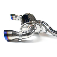 Invidia Q300 Cat Back Exhaust - Straight Cut Titanium Blue Tips Mitsubishi Evo X 10 CZ4A EVO10 EVOX EVOLUTION