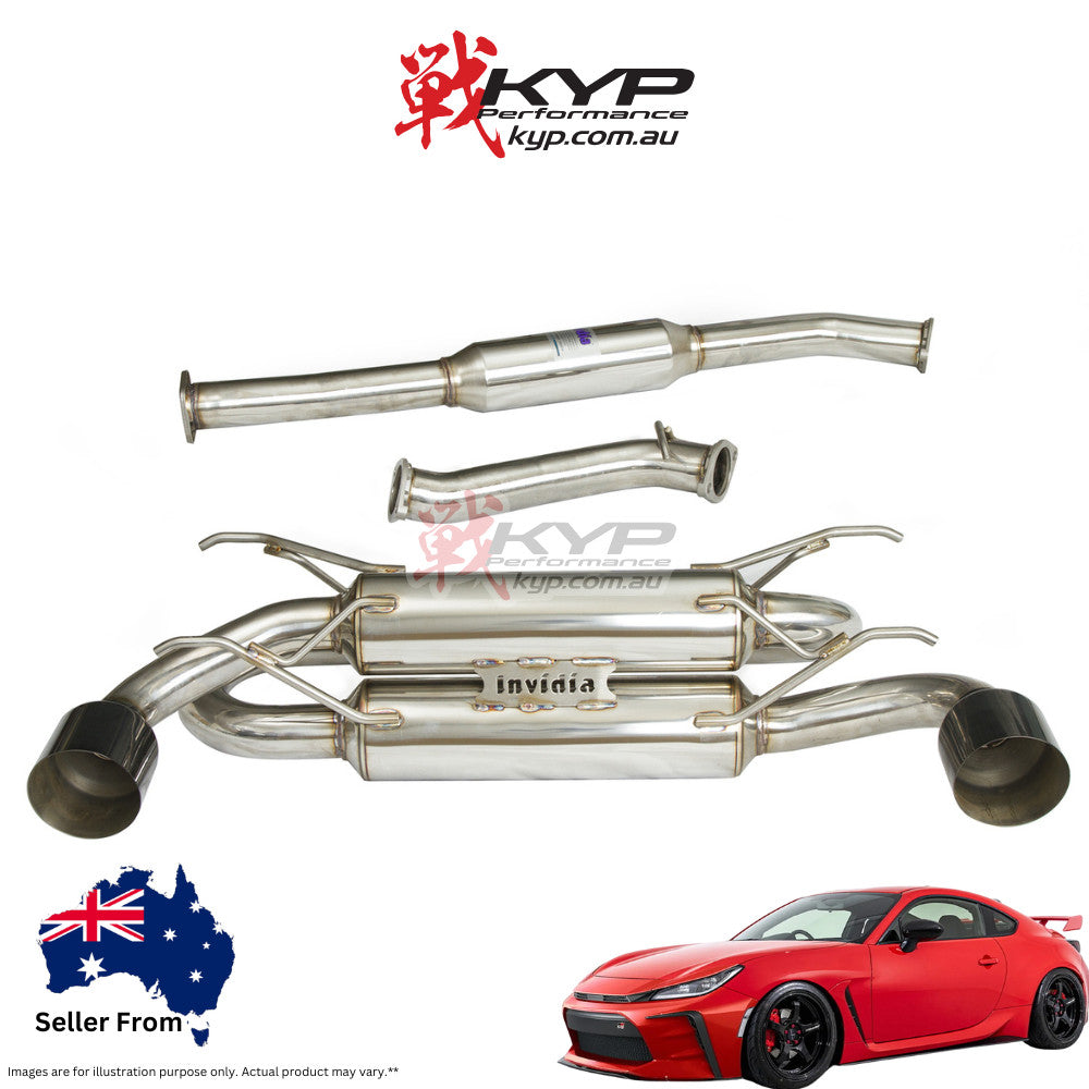 Invidia R400 70mm Cat Back Exhaust - Straight Cut Black Stainless Tips Subaru BRZ ZC6 ZD8 & Toyota 86 ZN6 ZN8 12-21, 22+
