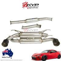 Invidia R400 70mm Cat Back Exhaust - Straight Cut Black Stainless Tips Subaru BRZ ZC6 ZD8 & Toyota 86 ZN6 ZN8 12-21, 22+