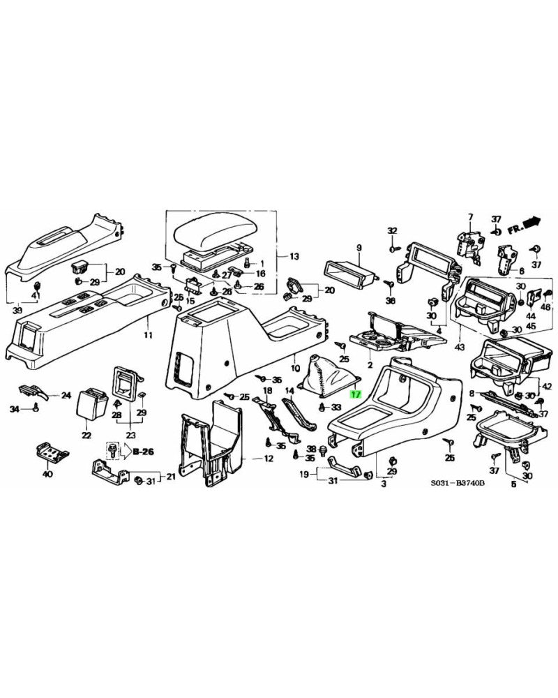 HONDA OEM EK9 TYPE R SHIFT BOOT - 83414-S04-Z50ZA