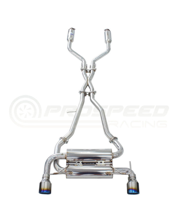 Invidia Gemini Cat Back Exhaust - Rolled Titanium Blue Tips Nissan 370Z Z34 09-21