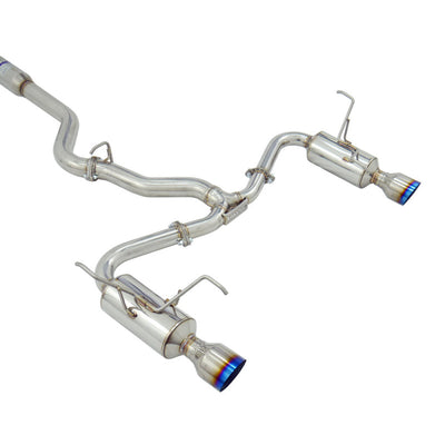 Invidia R400 Cat Back Exhaust - Straight Cut Titanium Blue Tips Subaru Levorg VM 14-20