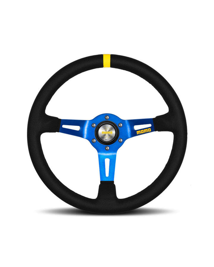 MOMO MOD.08 Black Blue Suede Steering Wheel 350mm - 11150085821R