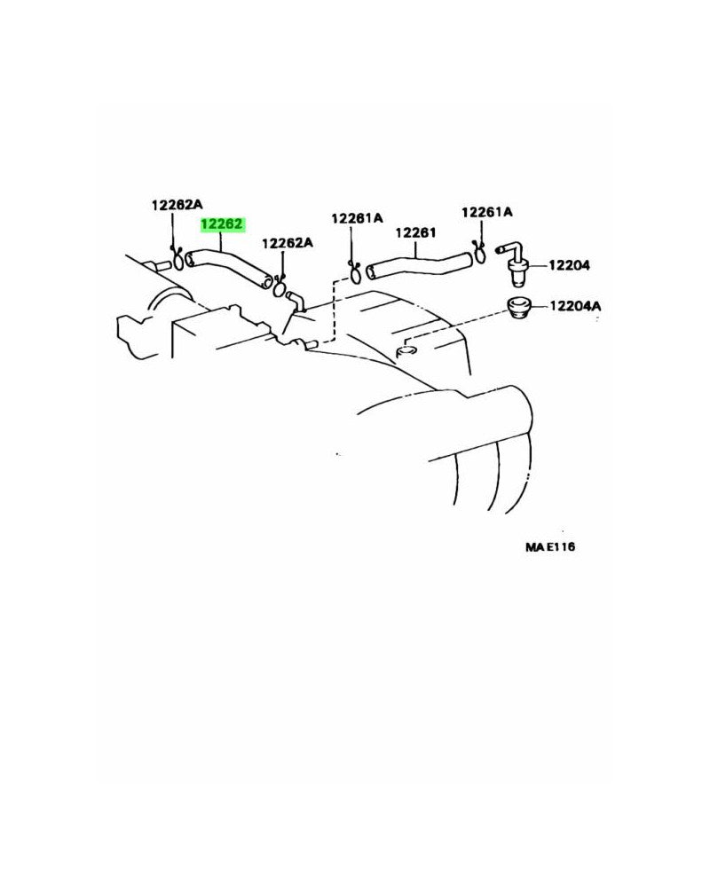 TOYOTA OEM VENTILATION HOSE NO.2 12262-46020