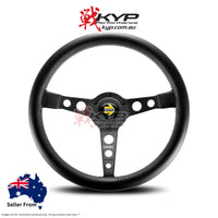 MOMO Prototipo Black Spokes Black Leather 370mm Steering Wheel - VPRO370BLKBR