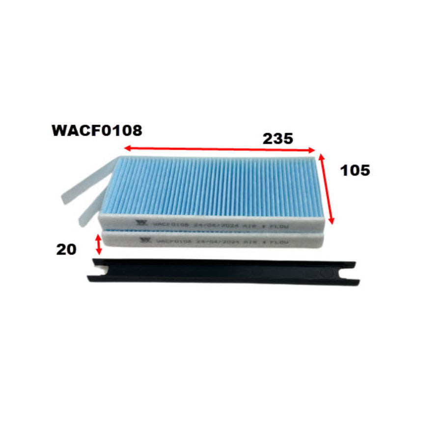 Wesfil CABIN FILTER RCA238P RENAULTWACF0108