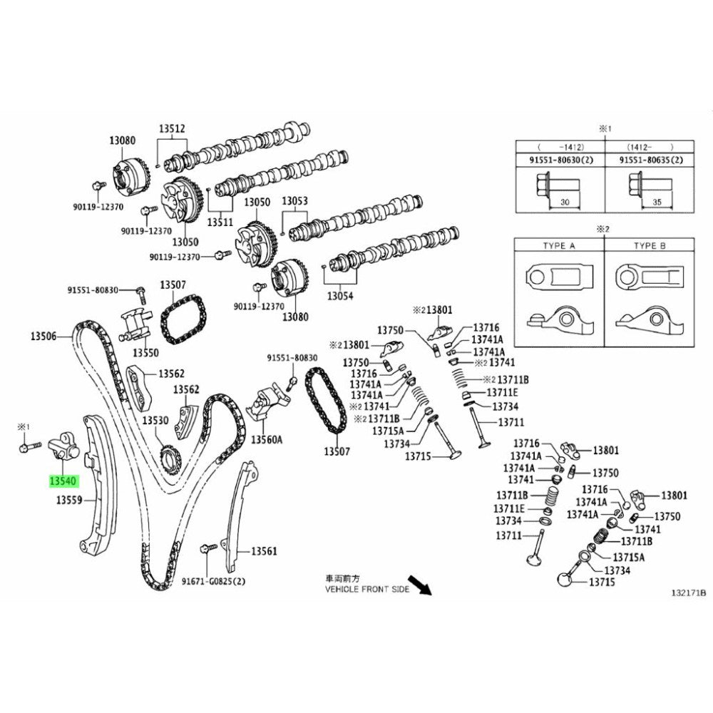 TOYOTA OEM TIMING CHAIN TENSIONER NO.1 FOR 2GR - 13540-31021