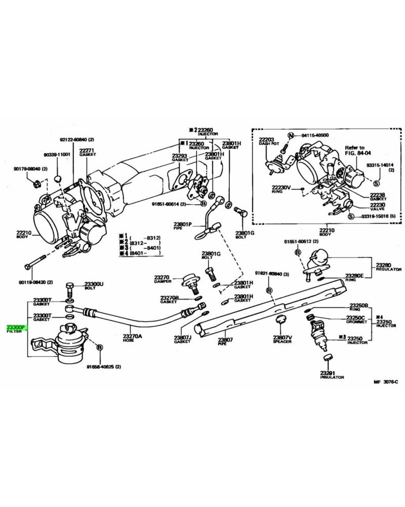 TOYOTA OEM Fuel filter - 23300-19025