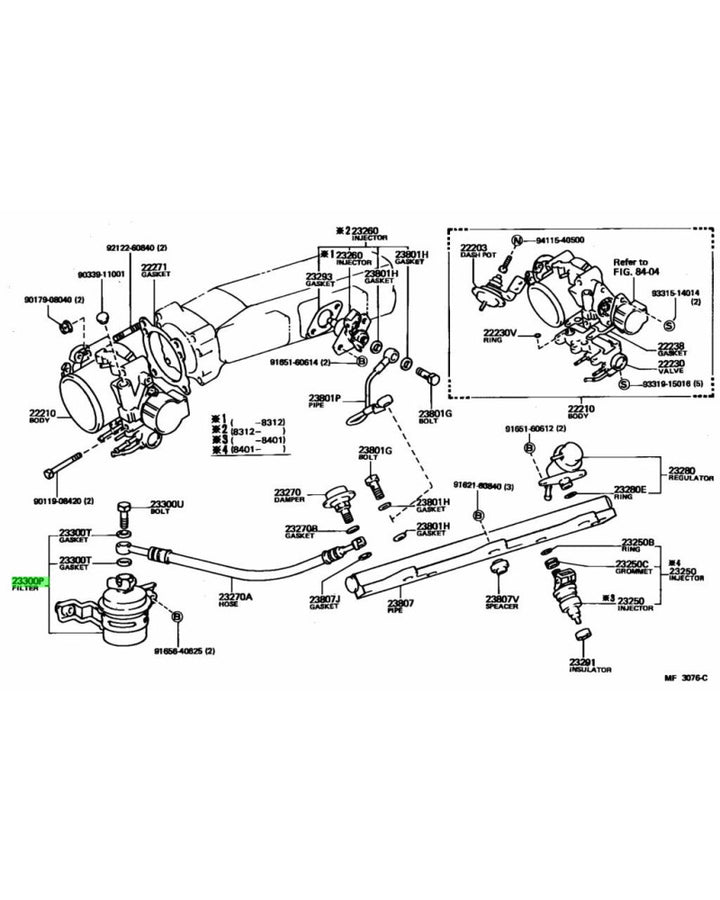 TOYOTA OEM Fuel filter - 23300-19025