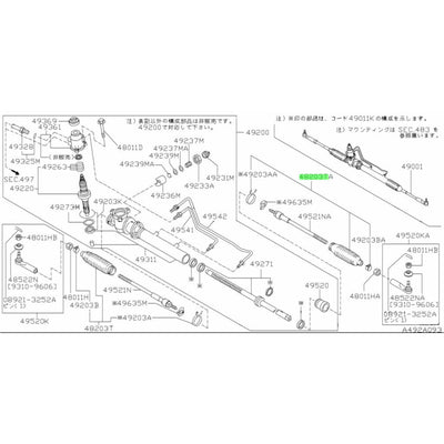 NISSAN OEM POWER STEERING GEAR BOOT KIT - 48204-65F25