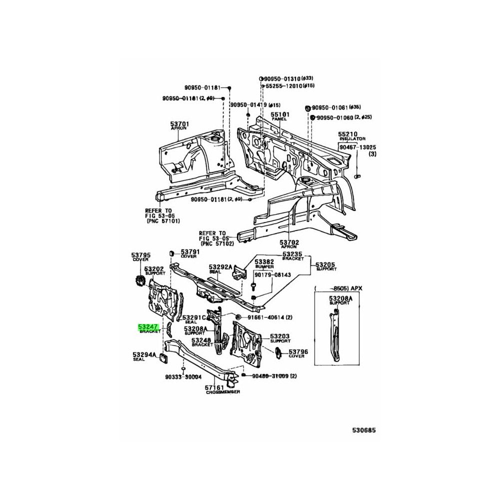 TOYOTA OEM AE86 Levin/sprinterHeadlamp mounting Inner bracket RHS 5327 ...