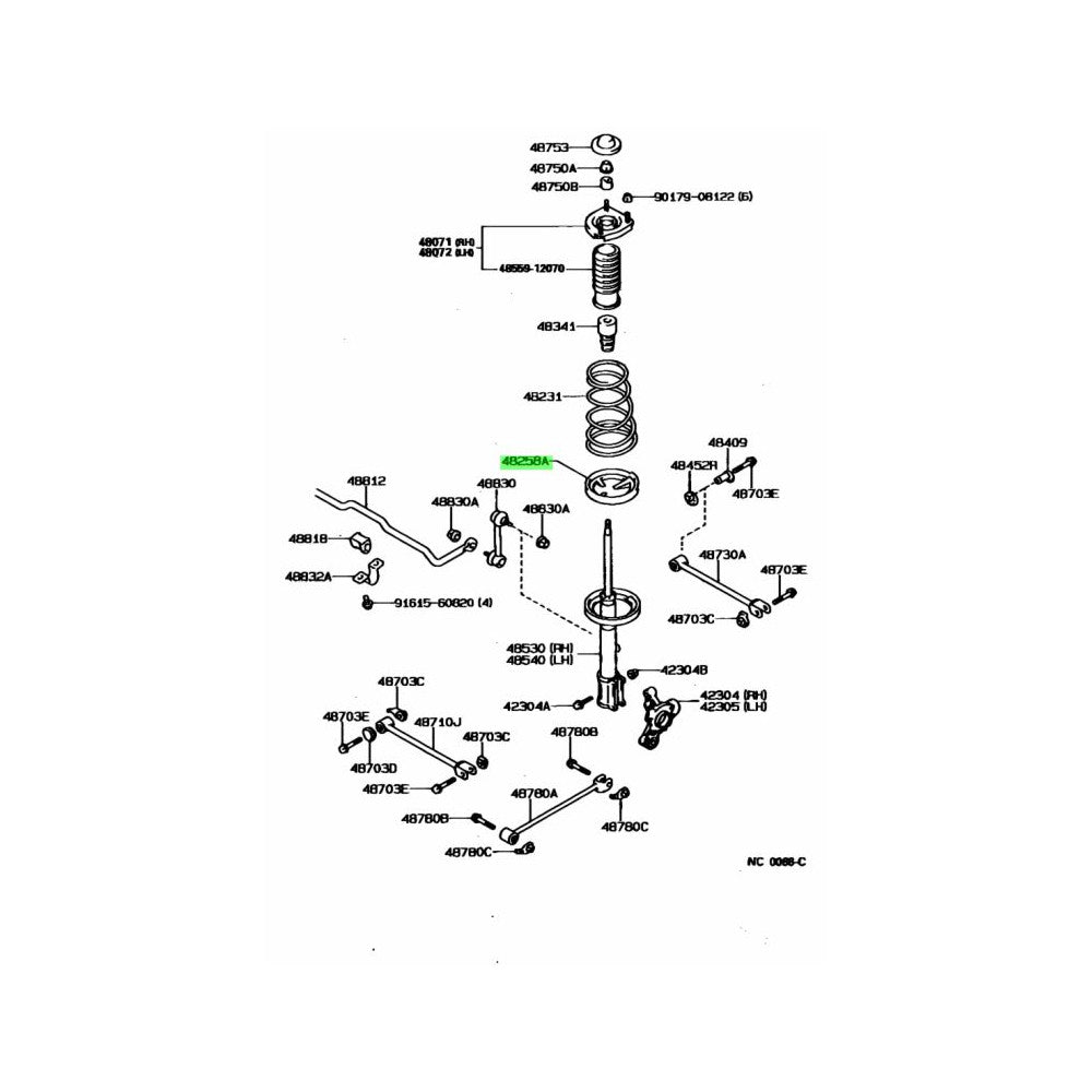 TOYOTA OEM AE86/KE70/AE70/TE71 Levin/Sprinter FRONT AND REAR coil spring LOWER insulator 48258-12010