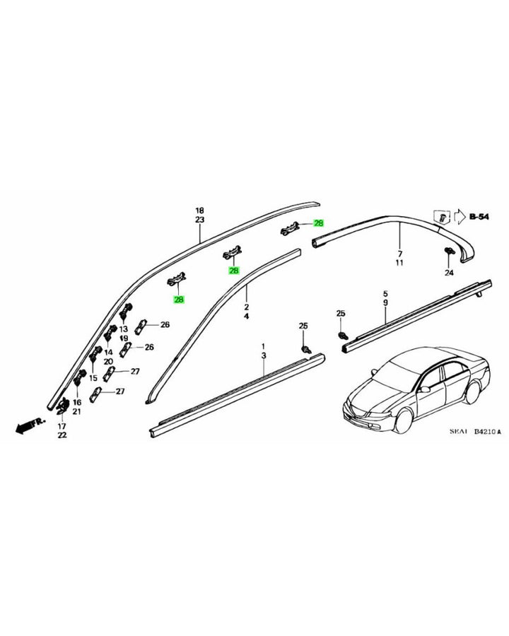 HONDA OEM ROOF MOLDING CLIP