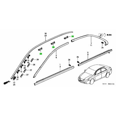 HONDA OEM ROOF MOLDING CLIP