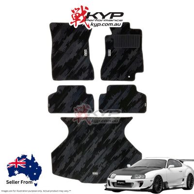 HKS FLOOR AND LUGGAGE MATS OCT RHD SET OF 5 FOR TOYOTA SUPRA JZA80 53001-AT024