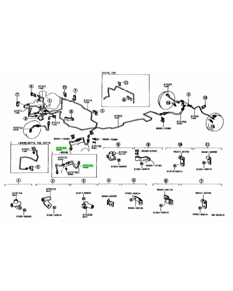 TOYOTA OEM Disc Brake Hydraulic Hose - 90947-02476