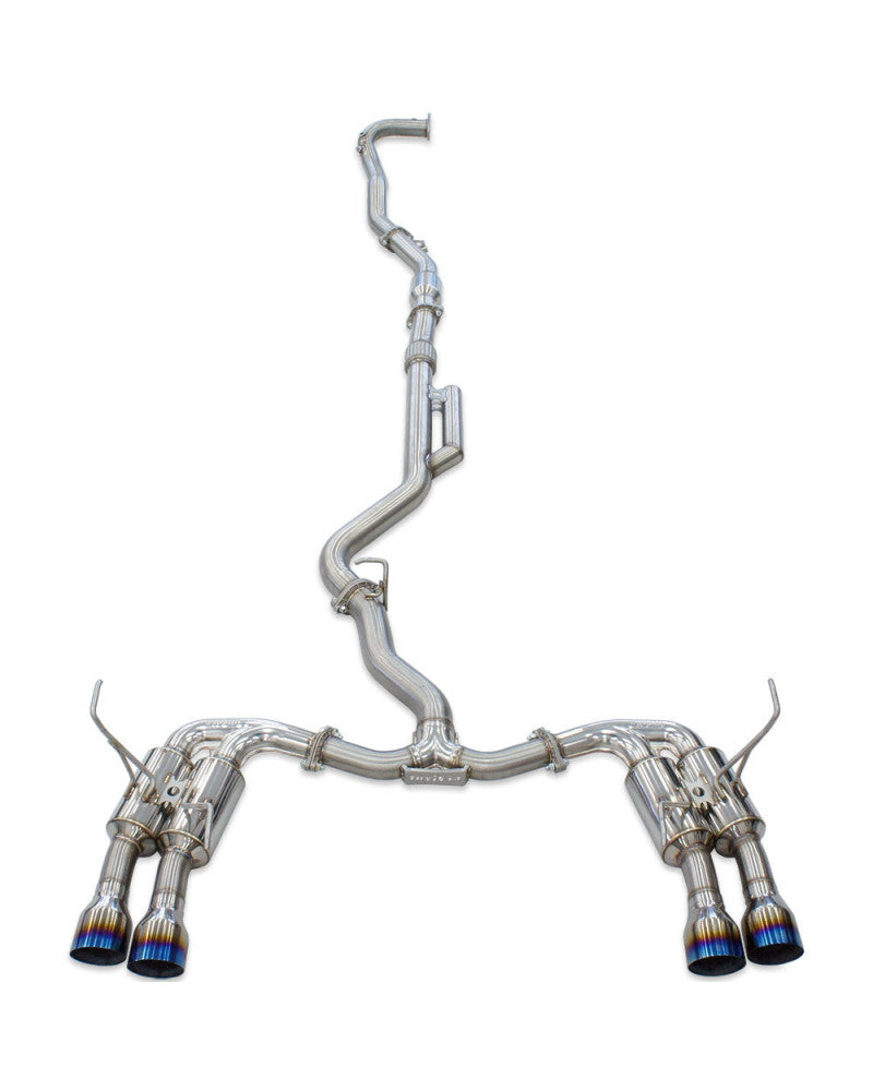 Invidia R400 Turbo Back Exhaust - Straight Cut Black Stainless Tips Subaru WRX VB 22+ (Sedan 6MT)