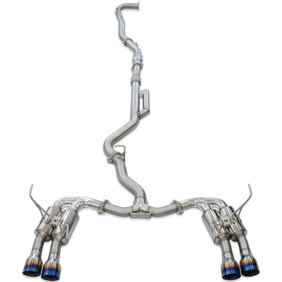 Invidia R400 Turbo Back Exhaust - Straight Cut Black Stainless Tips Subaru WRX VB 22+ (Sedan 6MT)