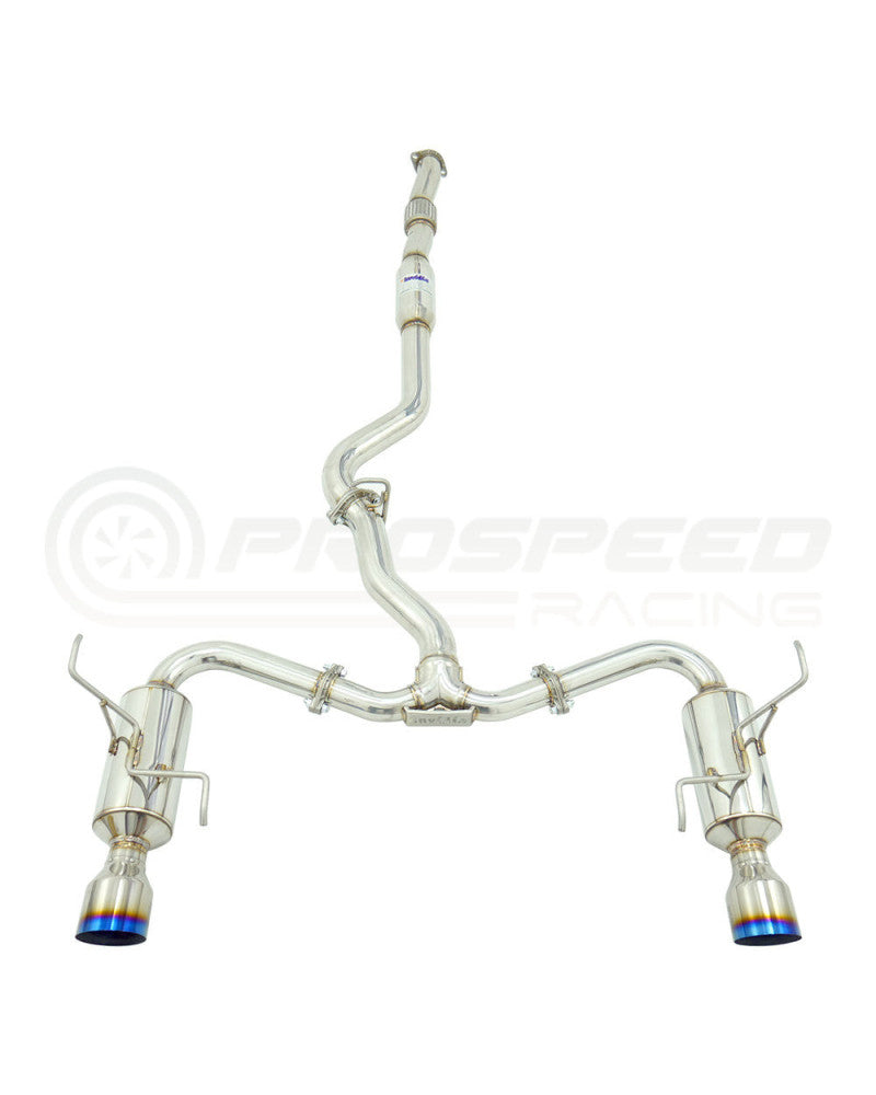 Invidia R400 Cat Back Exhaust - Straight Cut Polished Stainless Tips Subaru WRX 08-10 Sedan/Forester XT SH SJ 08-18