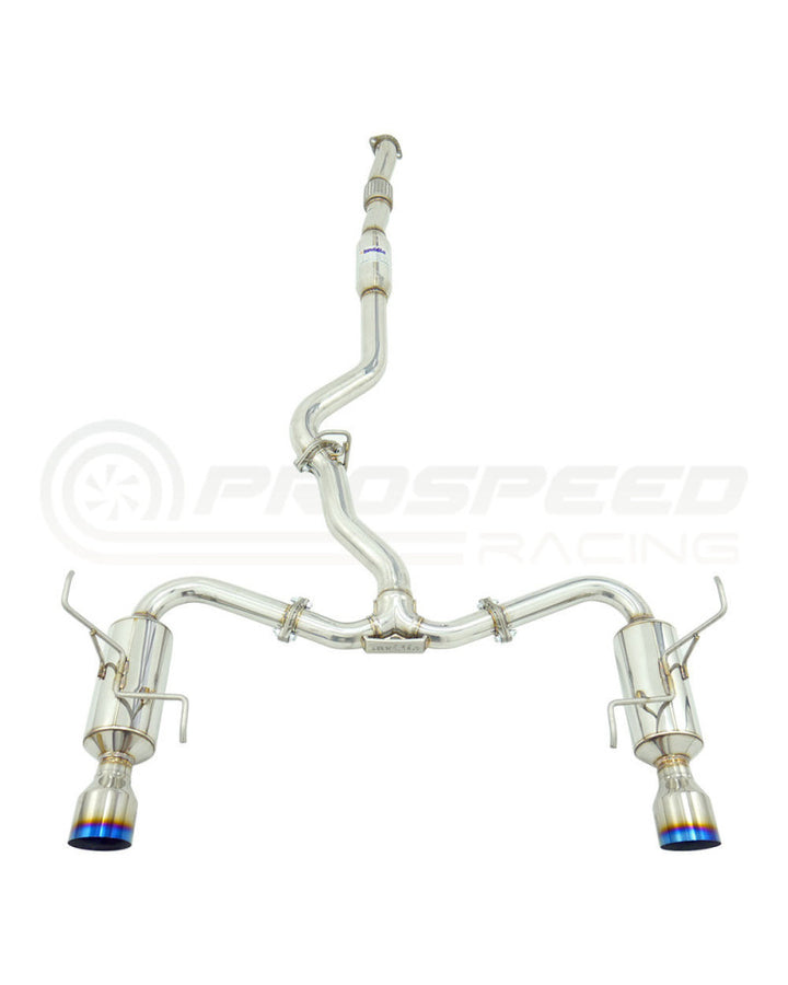 Invidia R400 Cat Back Exhaust - Straight Cut Polished Stainless Tips Subaru WRX 08-10 Sedan/Forester XT SH SJ 08-18