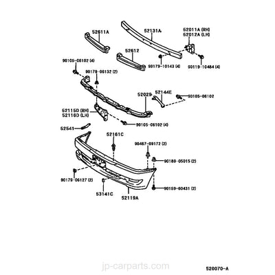 TOYOTA OEM JZX100/GX100 chaser front bumper LHS Support bar 52116-22180