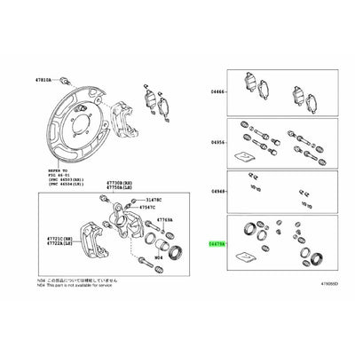 TOYOTA OEM ANH20/GGH20/AGH30/ACR30/GSR50/ACR50 Rear brake Rebuild kit 04479-28180