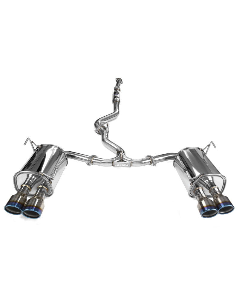 Invidia Q300 Turbo Back Exhaust - Straight Cut Titanium Blue Tips Subaru WRX 11-14/STI 11-21 (5MT/6MT)