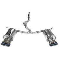 Invidia Q300 Turbo Back Exhaust - Straight Cut Titanium Blue Tips Subaru WRX 11-14/STI 11-21 (5MT/6MT)