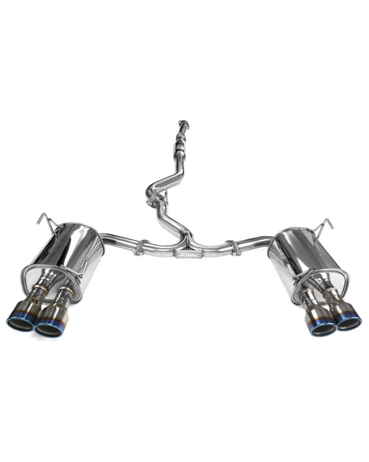 Invidia Q300 Turbo Back Exhaust - Straight Cut Titanium Blue Tips Subaru WRX 11-14/STI 11-21 (5MT/6MT)