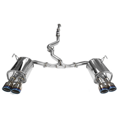Invidia Q300 Turbo Back Exhaust - Straight Cut Titanium Blue Tips Subaru WRX 11-14/STI 11-21 (5MT/6MT)