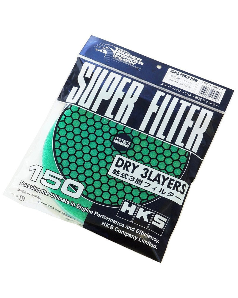 HKS Super Power Flow Replacement Air Filter Element, 150mm & 200mm, Green