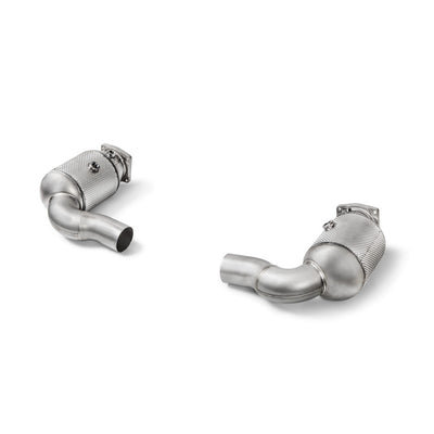 Akrapovic Link Pipe Set w Cat (SS) for 991.2 Turbo