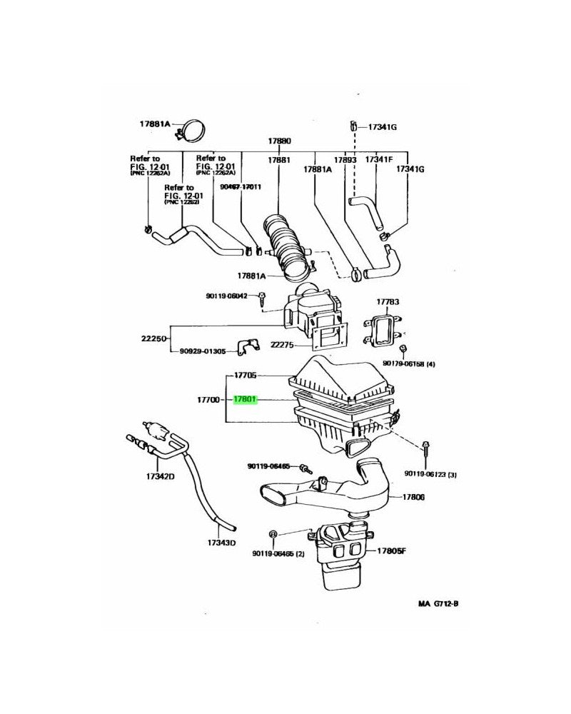 TOYOTA OEM AIR CLEANER FILTER - 17801-74060