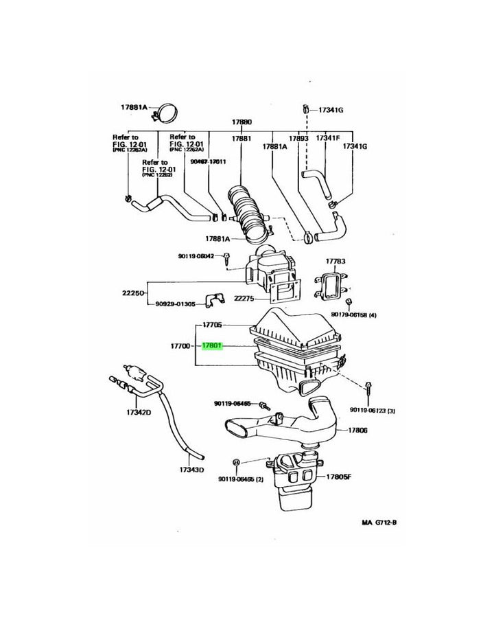 TOYOTA OEM AIR CLEANER FILTER - 17801-74060
