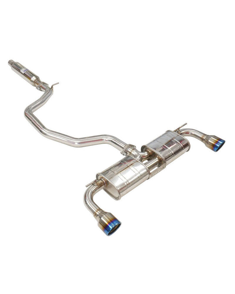 Invidia R400 Cat Back Exhaust - Straight Cut Titanium Blue Tips VW Golf GTI Mk8