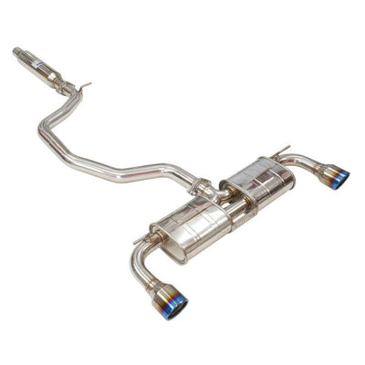 Invidia R400 Cat Back Exhaust - Straight Cut Titanium Blue Tips VW Golf GTI Mk8