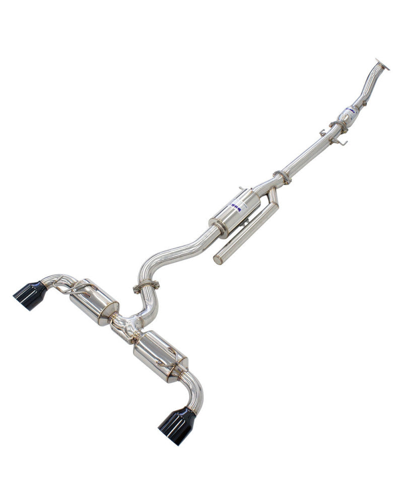 Invidia N2 O2 Housing Back Exhaust - Straight Cut Titanium Blue Tips Toyota Yaris GR XPA16R