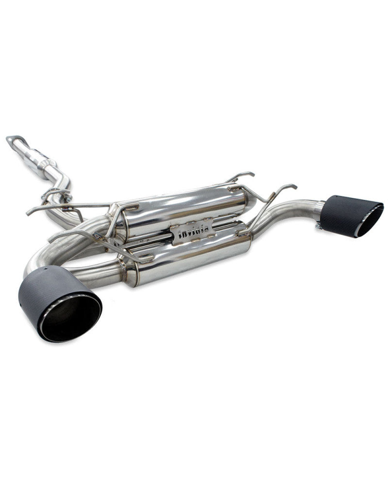 Invidia R400 70mm Cat Back Exhaust - Straight Cut Titanium Blue Tips Subaru BRZ & Toyota 86 12-21, 22+
