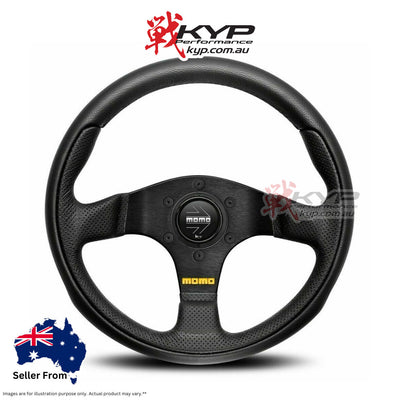 MOMO Team Black Leather 300mm Steering Wheel - 11102640211L